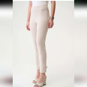Joseph Ribkoff Gold Hounds tooth  Pull-On Slim Fit Pants Sz 12 NWT Designer